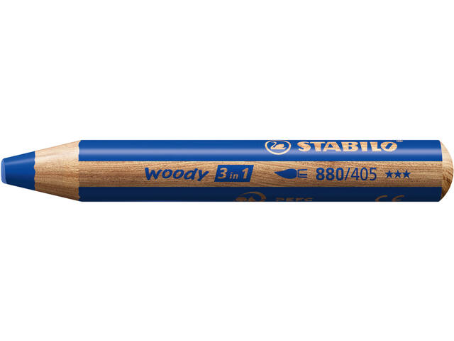 Kleurpotlood STABILO 880 woody 3 in 1 blauw