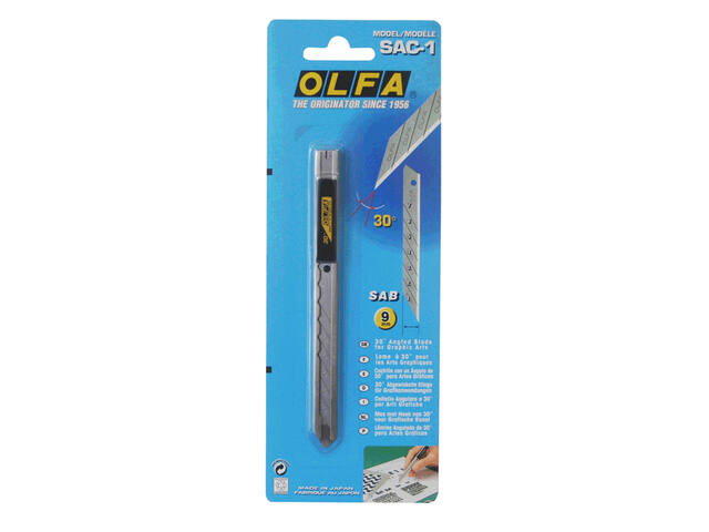Snijmes Olfa SAC1 9mm met metalen houder