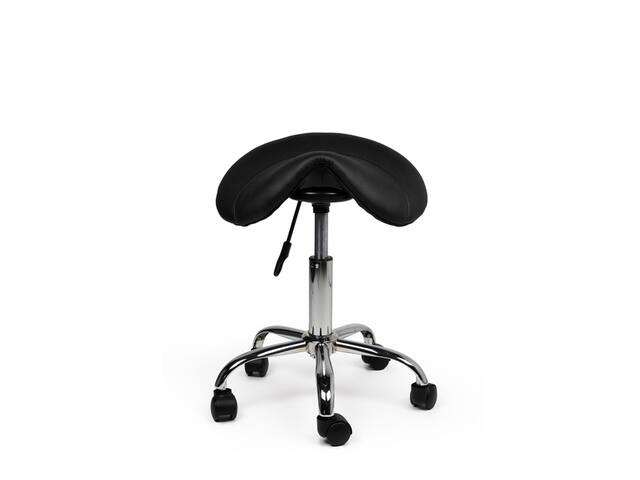 Zadelkruk Office laag harde wielen zw