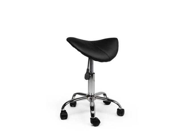 Zadelkruk Office laag harde wielen zw
