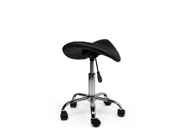 Zadelkruk Office laag harde wielen zw