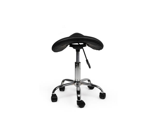 Zadelkruk Office laag harde wielen zw