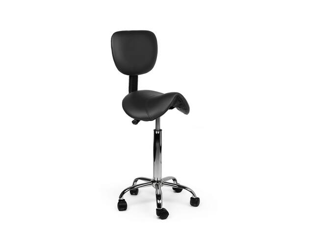 Zadelkruk Office rugleuning medium harde wielen zw