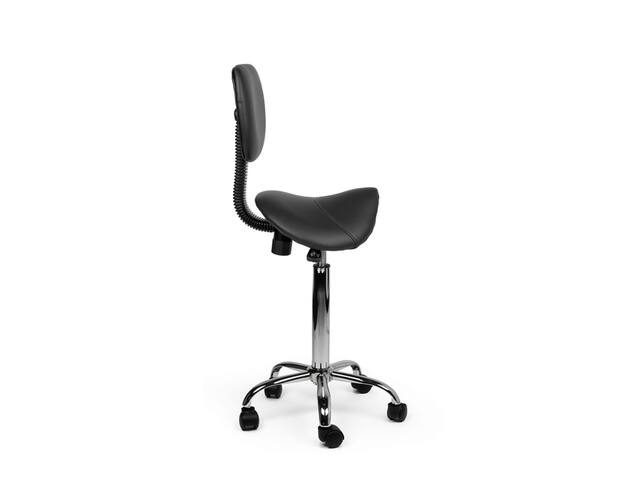 Zadelkruk Office rugleuning medium harde wielen zw