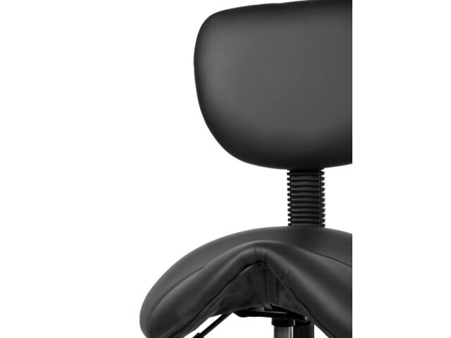 Zadelkruk Office rugleuning hoog harde wielen zw