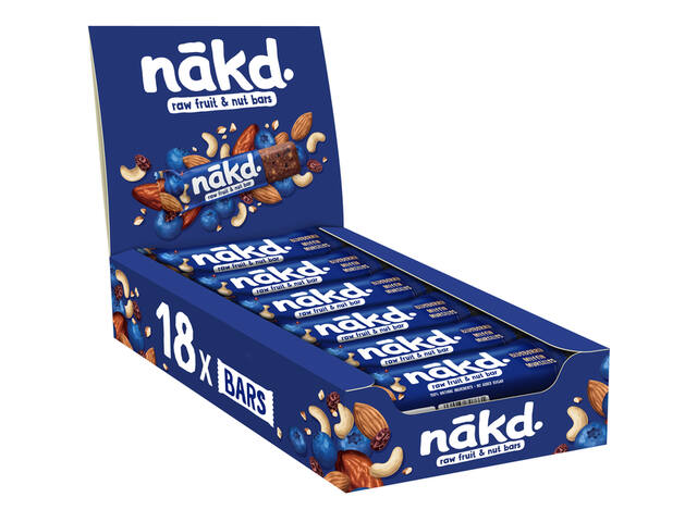 Fruit notenreep NAKD blueberry muf 18x35 gram