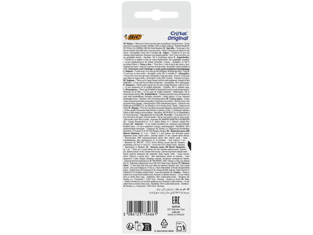 Balpen Bic Cristal M 5st blauw