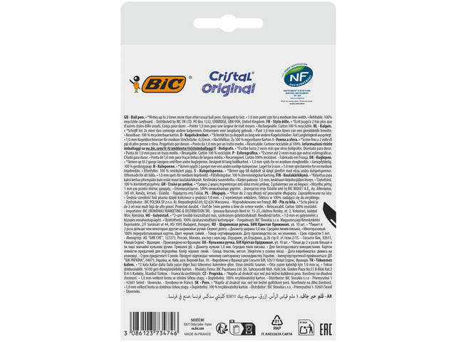 Balpen Bic Cristal M 10st blauw