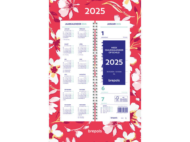 Weekkalender 2027 Brepols 190x130 spiraal 7d/1p