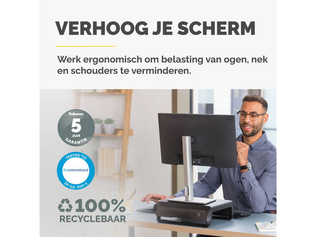 Monitorstandaard Fellowes Breyta zwart
