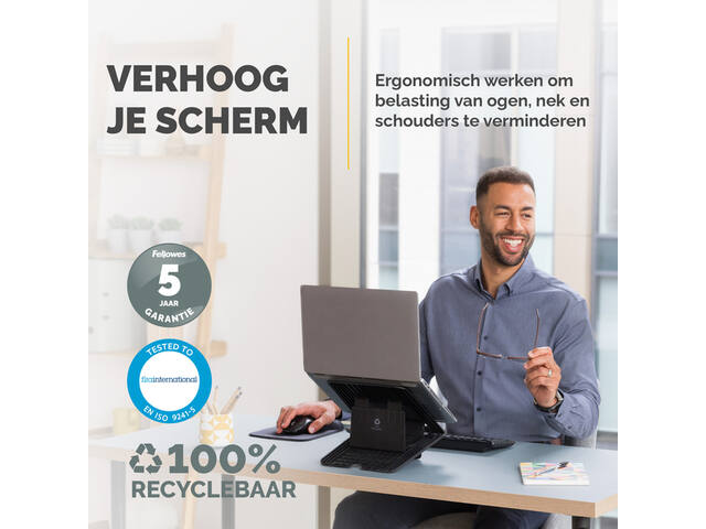 Laptopstandaard Fellowes Breyta zwart