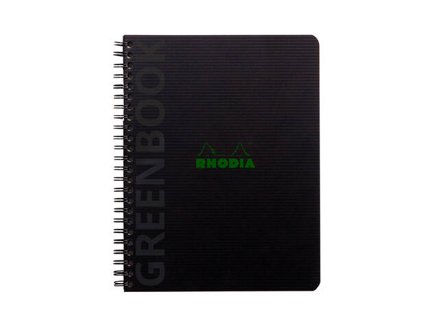 Notbk Rhodia Greenbook A5 lijn 6-g 180 pag zwart
