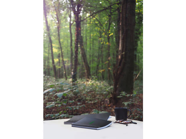 Notbk Rhodia Greenbook A4+ lijn 4-g 180pag zwart