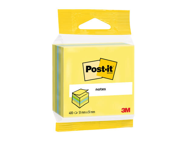 Memoblok 3M Post-it 2012L 51x51mm kubus ass kleur