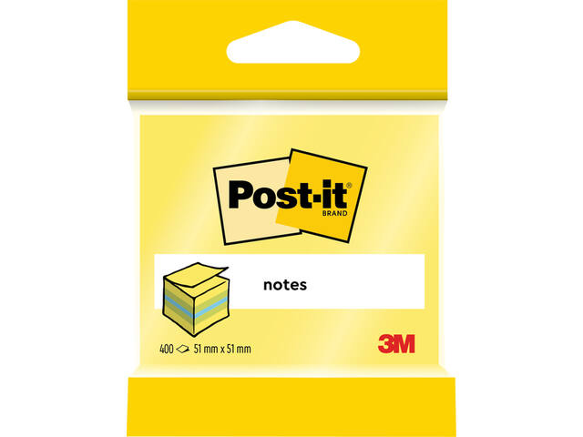 Memoblok 3M Post-it 2012L 51x51mm kubus ass kleur