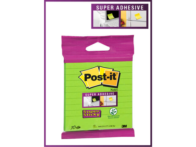 Memoblok 3M Post-it 101x101 SS groen met lijn