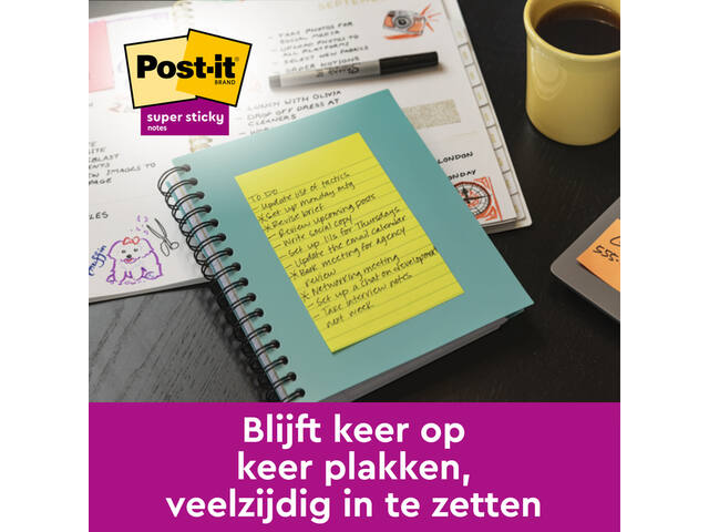Memoblok 3M Post-it 101x101 SS groen met lijn