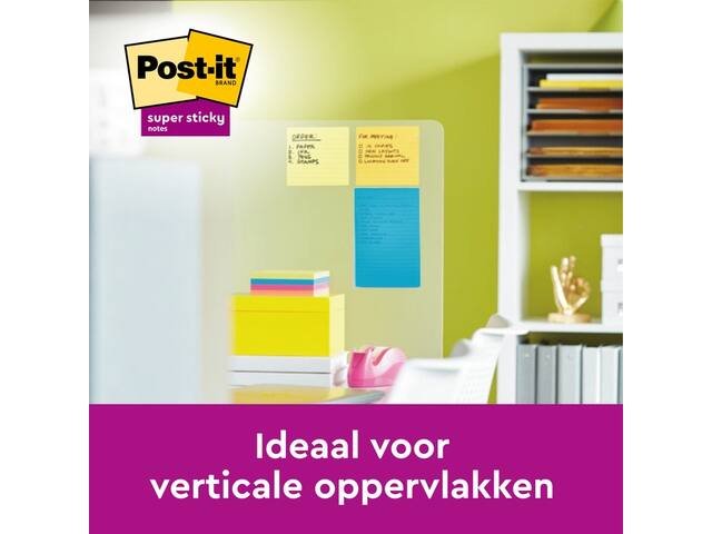 Memoblok 3M Post-it 5845 SS 127x203mm lijn ass kl