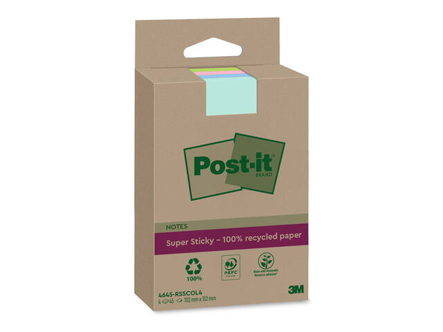 Memoblok 3M Post-it 4645 SS 102x152mm ass. kleur