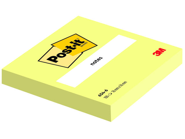 Memoblok 3M Post-it 6820 76x76mm geel