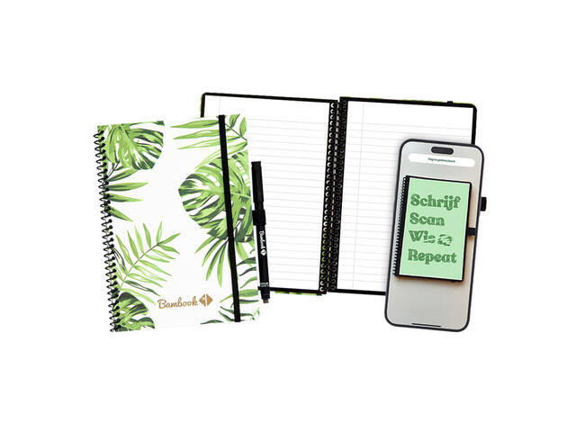 Notitieboek Bambook Tropical A5 lijn 40pag uitwisb