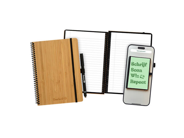 Notitieboek Bambook hardcov A5 lijn 40pag uitwisb