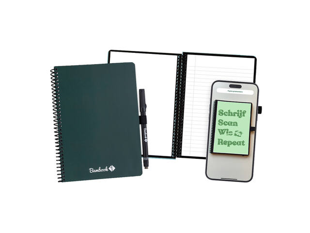 Notitieboek Bambook Forest A5 lijn 40pag uitwisb