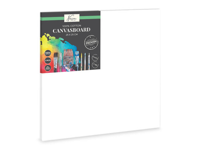 Canvasboard 25x25cm 100pro katoen 3st