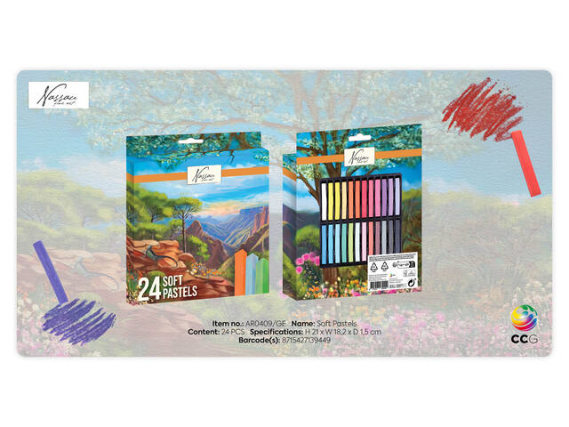 Pastelkrijt Nassau fine art zacht 24 stuks assorti