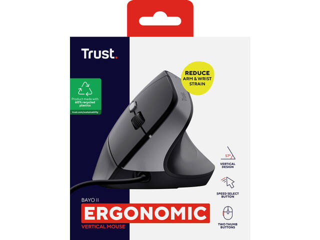 Bayo II ergonomic muis zwart
