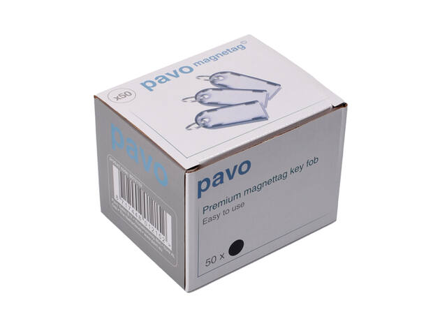 Sleutellabel Pavo magnetisch zwart 50st