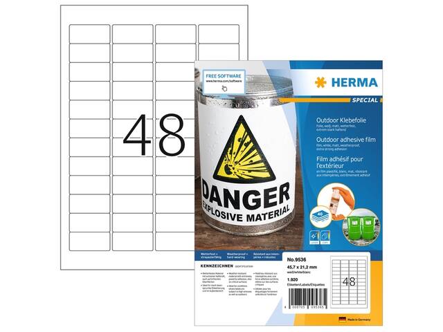 Etiket HERMA 9536 45.7x21.2 weerbest wt 1920st