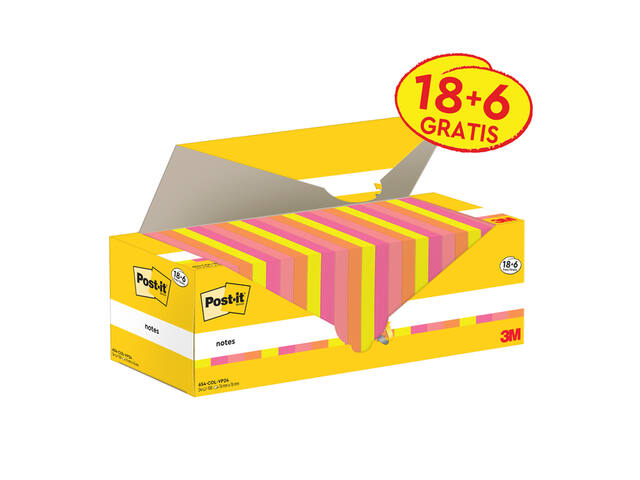 Memoblok 3M Post-it 654-COL 76x76mm kleur ass