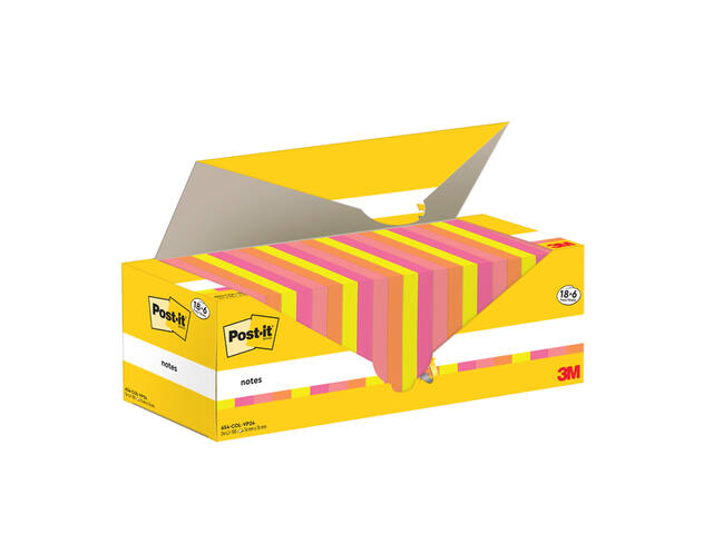 Memoblok 3M Post-it 654-COL 76x76mm kleur ass