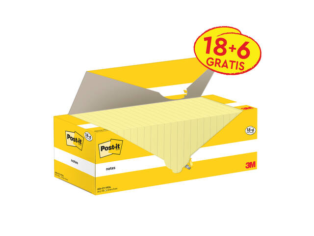 Memoblok 3M Post-it 654-CY 76x76mm geel