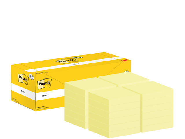 Memoblok 3M Post-it 654-CY 76x76mm geel