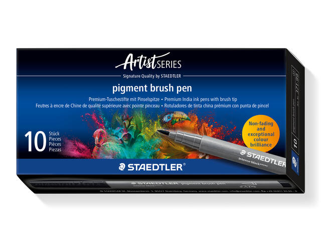 Brushpen pigment pen intens 1.0mm zwart