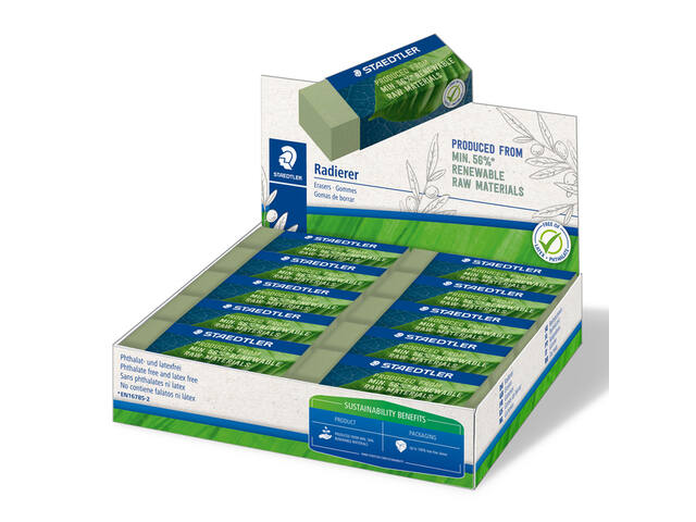 Gum Staedtler Eco 52680 65x23x10mm olijfgroen