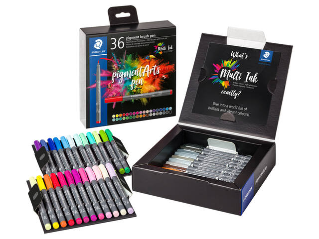 Brushpen Staedtler pigment pen etui 36 st
