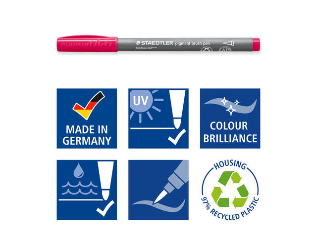 Brushpen Staedtler pigment pen etui 24 st