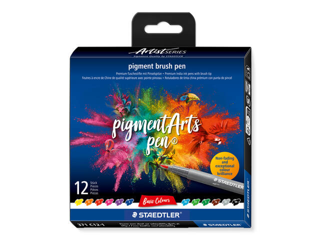 Brushpen Staedtler PigmentArts etui 12 st