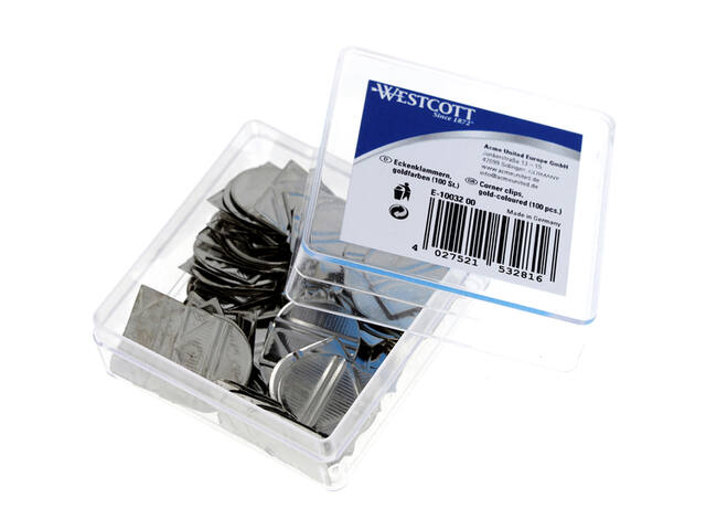 Hoekclips Westcott aluminium zilverkleurig