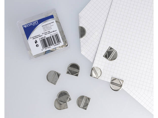 Hoekclips Westcott aluminium zilverkleurig
