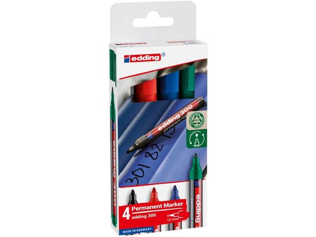 Viltstift edding 300 rond 1.5-3mm 4st assorti