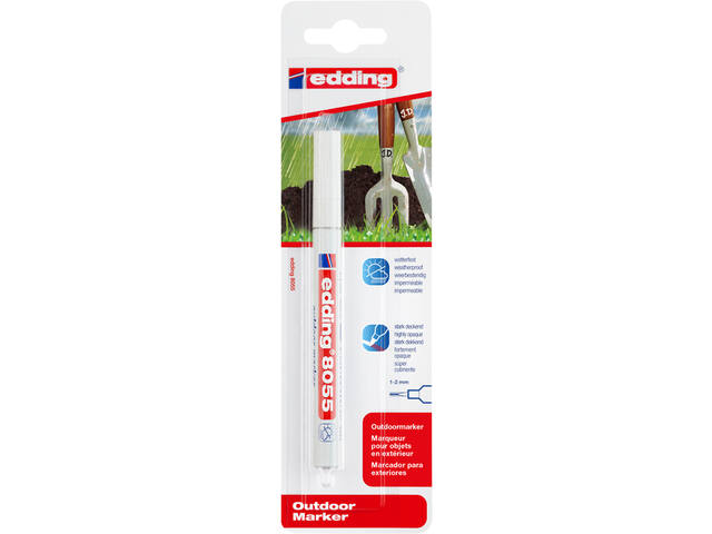Viltstift edding 8055 outdoor 1-2mm blist1 wit
