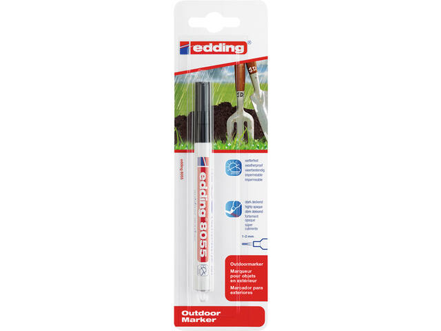 Viltstift edding 8055 outdoor 1-2mm blist1 zwart