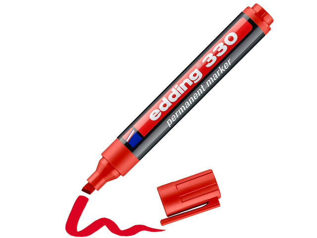 Viltstift edding 330 schuin 1-5mm rood