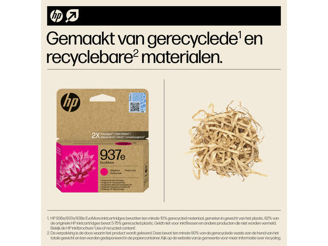 Inktcartridge HP 4S6W7NE 937E Evomore rood