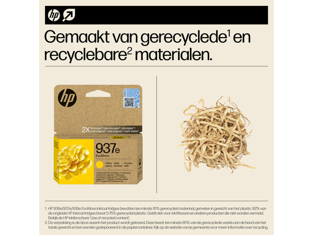 Inktcartridge HP 4S6W8NE 937E Evomore geel