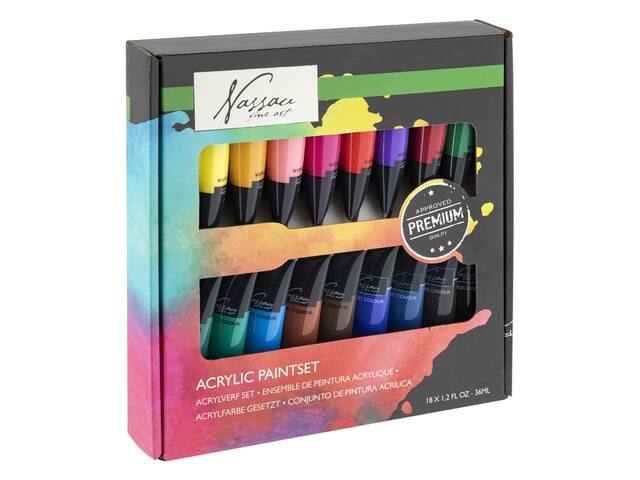 Acrylverf Nassau fine art doos a 18 tubes a 36ml